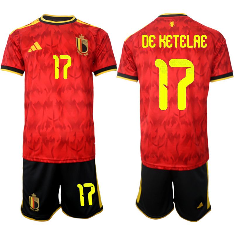 Men 2026 World Cup National Team Belgium home red #17 Soccer Jersey